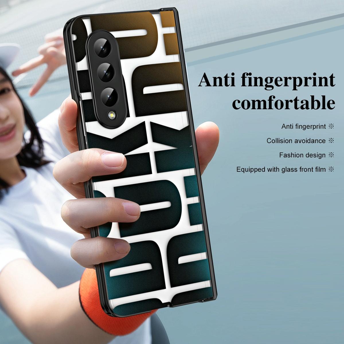 For Samsung Galaxy Z Fold4 5G Foldable Electroplated Phone Case With Hinge - Black