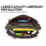 Retro Leather Men Shoulder Bag - Yellow Brown - 45-Degree Angle