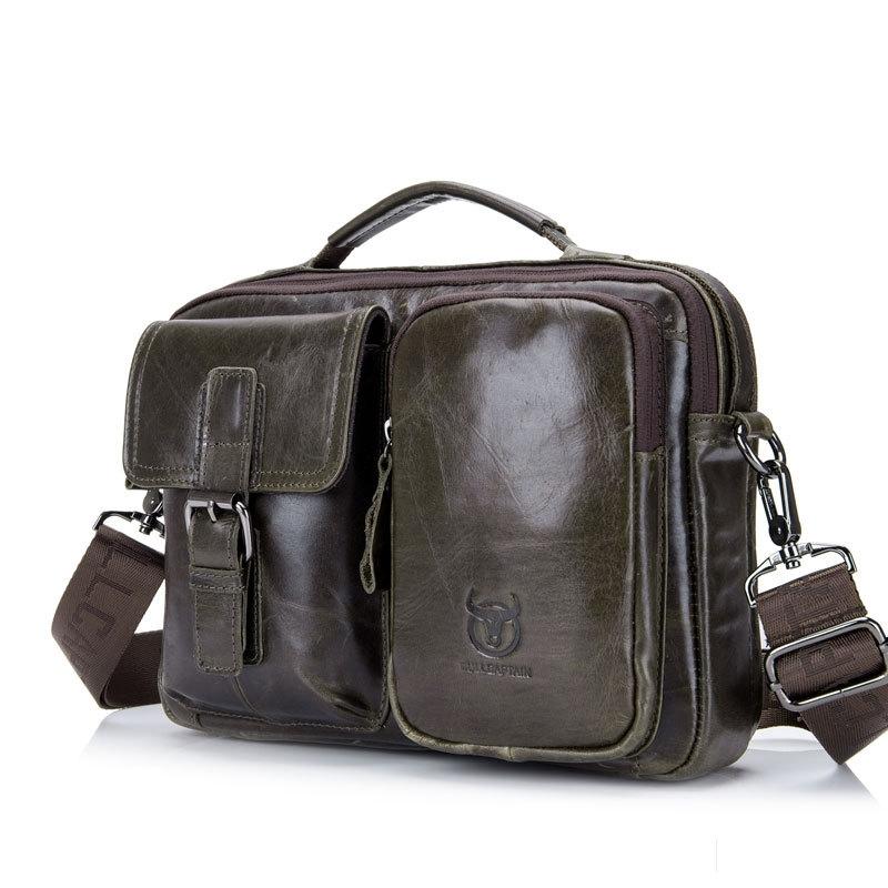 Retro Leather Men Shoulder Bag - Yellow Brown