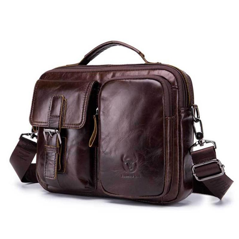 Retro Leather Men Shoulder Bag - Yellow Brown