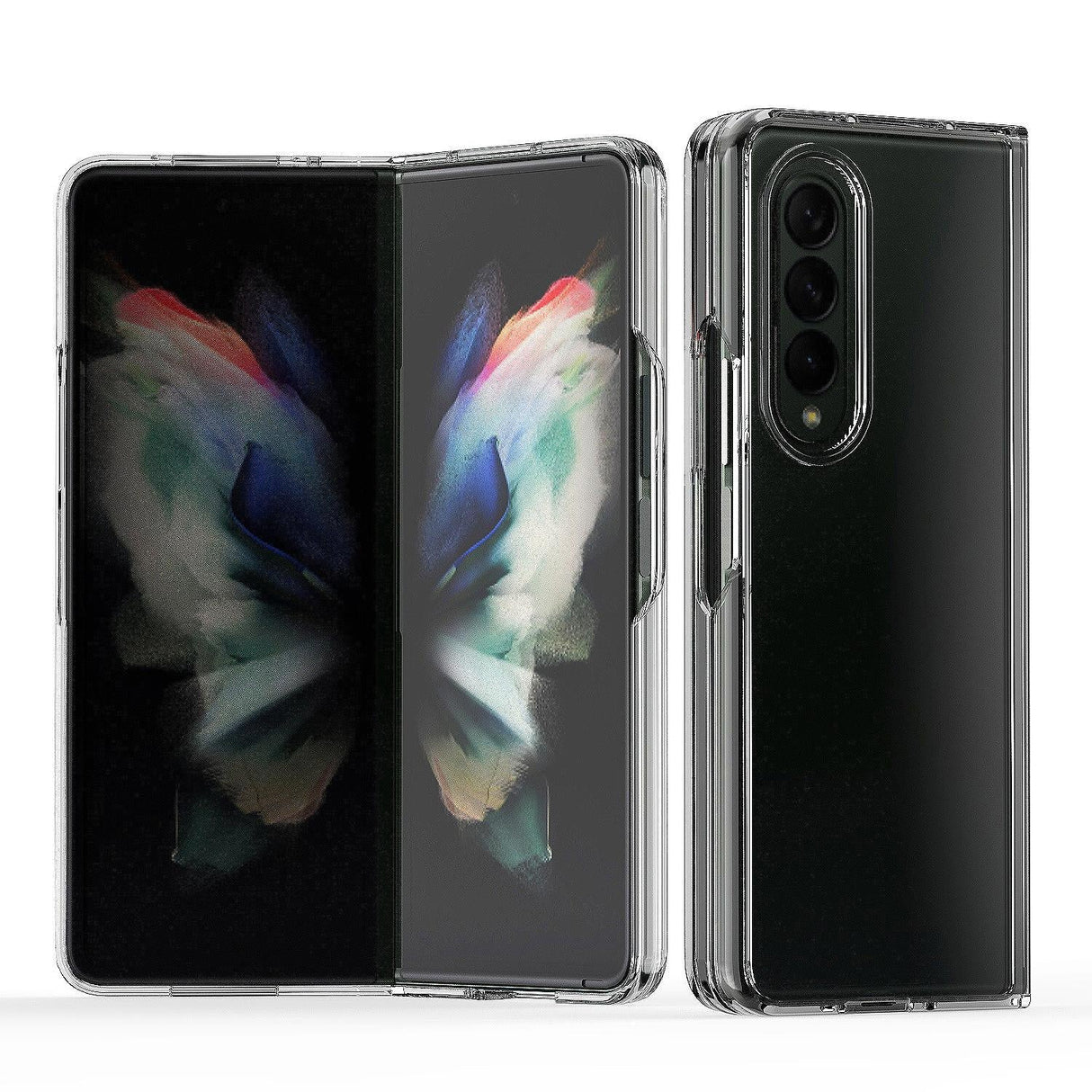 For Samsung Galaxy Z Fold4 5G Clear Acrylic Tpu Phone Case - Red