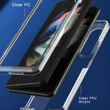 For Samsung Galaxy Z Fold4 5G Clear Acrylic Tpu Phone Case - Red - Top-Down View