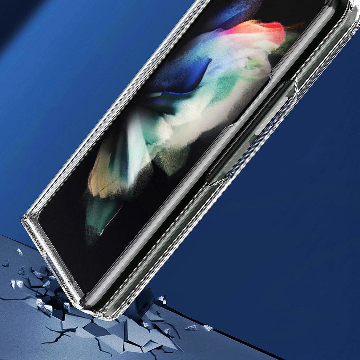 For Samsung Galaxy Z Fold4 5G Clear Acrylic Tpu Phone Case - Red