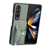 For Samsung Galaxy Z Fold4 5G Wristband Phone Case - Khaki