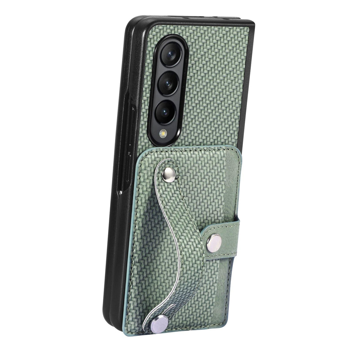 For Samsung Galaxy Z Fold4 5G Wristband Phone Case - Khaki