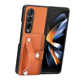 For Samsung Galaxy Z Fold4 5G Wristband Phone Case - Khaki - Extra Image