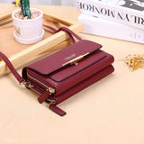 Large Capacity Multi Function Women Wallet - Pink - Top-Down View
