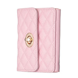 Horizontal Card Bag Mobile Phone Back Sticker With Metal Buckle - Purple - Front View