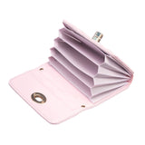 Horizontal Card Bag Mobile Phone Back Sticker With Metal Buckle - Purple - 45-Degree Angle