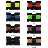 Multi Function Aluminum Card Holder For Men & Women Elastic Band Wallet - Purple - Side View