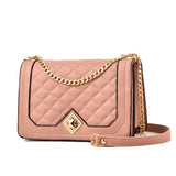 Chic One Shoulder Chain Bag With Diagonal Rhombus Design - Light Green