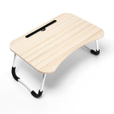 Portable Folding Desk with Fan & Lamp - Compact Design - Walnut