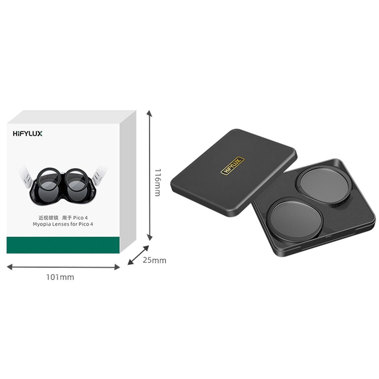 Vr Glasses Box for Pico 4 Hifylux - Magnetic Myopia - 1 Pair - 300 Degrees A Pair