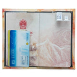 Waterproof Marble Passport & Ticket Holder Colorful Design - Aqua Blue - Top-Down View