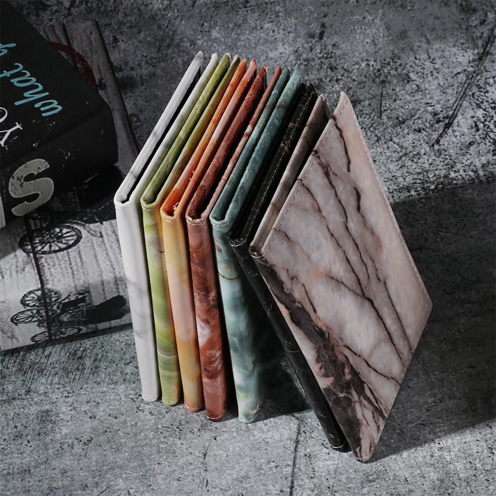 Waterproof Marble Passport & Ticket Holder Colorful Design - Aqua Blue