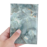 Waterproof Marble Passport & Ticket Holder Colorful Design - Aqua Blue - Low Angle