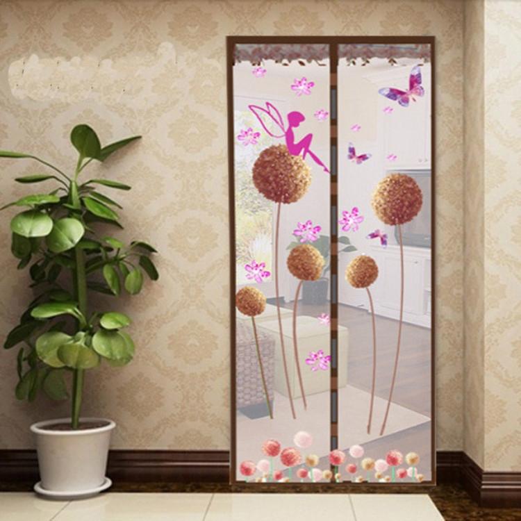 90x210cm Magnetic Summer Mosquito Screen Door Curtain - Baby Blue