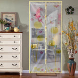 90x210cm Magnetic Summer Mosquito Screen Door Curtain - Baby Blue - Top-Down View