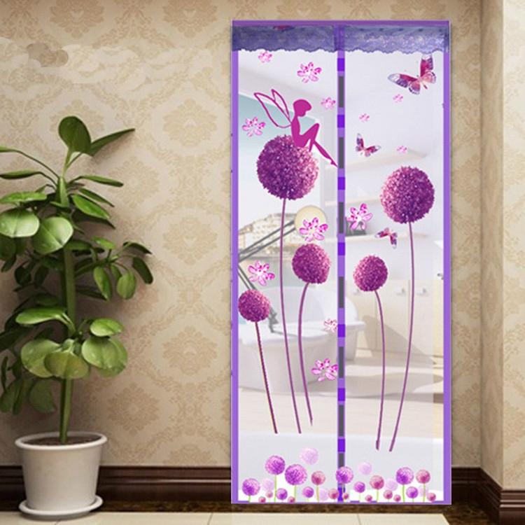 90x210cm Magnetic Summer Mosquito Screen Door Curtain - Baby Blue