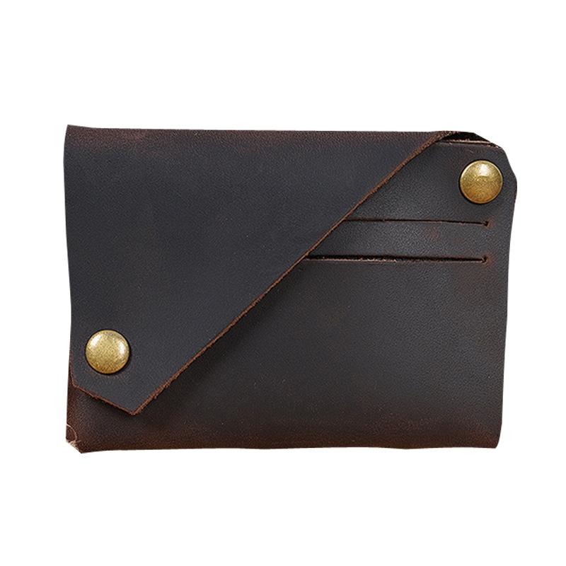 Leather Card Holder For Bank Cards Black - Dark Brown