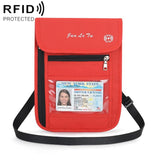 Rfid Passport Storage Bag Anti Theft Messenger - Red - Extra Image