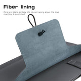 Portable Laptop Inner Bag with Elastic Thread Button - Black - Top-Down View