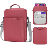 13 Inch Vertical Laptop Bag - Handheld Shoulder Crossbody - Wine Red - Extra Image