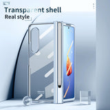 For Samsung Galaxy Z Fold4 5G Full Body Phone Case with Integrated Hinge and Pen Slot - Blue