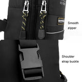 USB Chest Outdoor Shoulder Messenger Bag For Men With Charging Port - Grey Green - Rear View