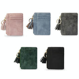 Compact Card Holder With Large Capacity Cute Mini Coin Purse - Blue - Top-Down View