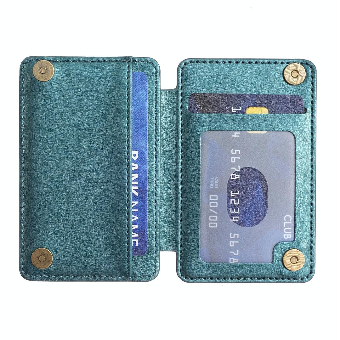 Grid Pattern Card Bag Sticker For Mobile Phones - Blue