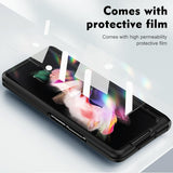 For Samsung Galaxy Z Fold4 5G Shockproof Secure Hinge Phone Case - Silver - 45-Degree Angle
