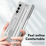 For Samsung Galaxy Z Fold4 5G Shockproof Secure Hinge Phone Case - Silver