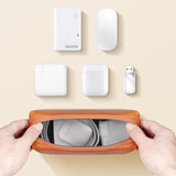 Waterproof Laptop Accessory Bag - Pu Leather - Dark Green - 45-Degree Angle