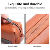 Waterproof Laptop Accessory Bag - Pu Leather - Dark Green - Low Angle