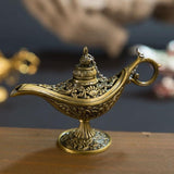 Metal Aladdin Magic Lamp Aromatherapy Home Decor Gift - Red Copper - Front View