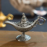 Metal Aladdin Magic Lamp Aromatherapy Home Decor Gift - Red Copper - Close-Up Angle