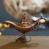 Metal Aladdin Magic Lamp Aromatherapy Home Decor Gift - Red Copper - Extra Image