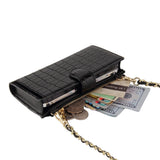 Long Crossbody Mini Shoulder Bag For Coins & Phone - Sapphire Blue - Side View