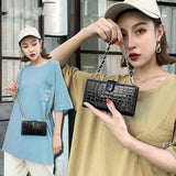 Long Crossbody Mini Shoulder Bag For Coins & Phone - Sapphire Blue - Rear View