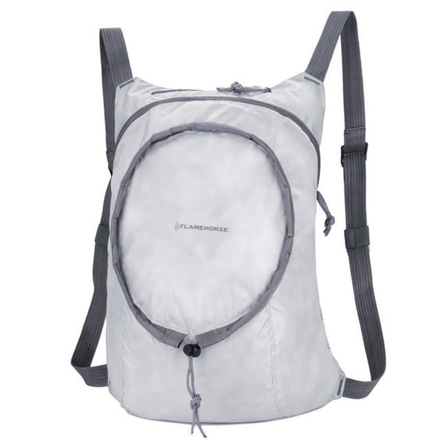 Waterproof Nylon Collapsible Backpack Lightweight Travel Bag For Women And Men - White