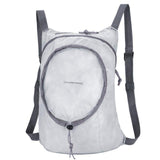 Waterproof Nylon Collapsible Backpack Lightweight Travel Bag For Women And Men - White - Top-Down View