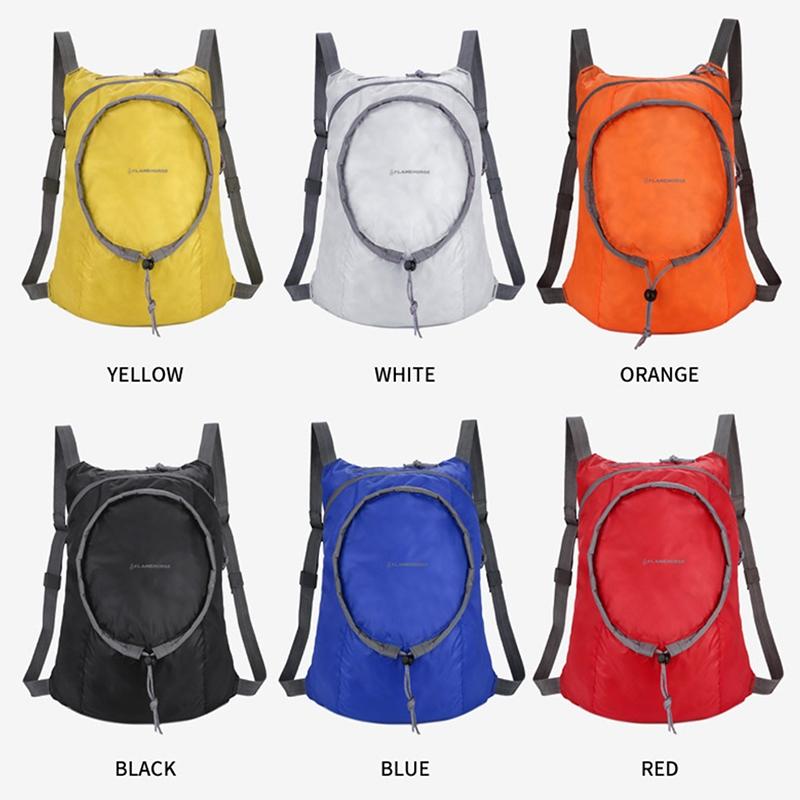 Waterproof Nylon Collapsible Backpack Lightweight Travel Bag For Women And Men - White