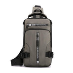 Men Chest Bag Shoulder Messenger Bag - Grey
