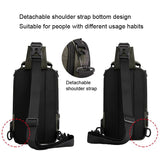 Men Chest Bag Shoulder Messenger Bag - Grey - 45-Degree Angle