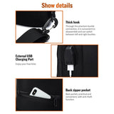 Anti Theft Men Waterproof Crossbody Bag With USB Port - Red