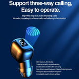 Mini Bluetooth Earphones with M5 Digital Display - Green - Rear View