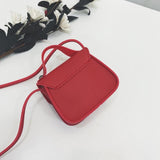 Mini Bowknot Pu Leather Baby Girls Messenger Bag - Beige - 45-Degree Angle