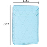 Diamond Lattice Card Bag Sticker For Mobile Phones - Blue - Front View