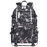 Student Waterproof Printed Backpack - Black Skin - Front View